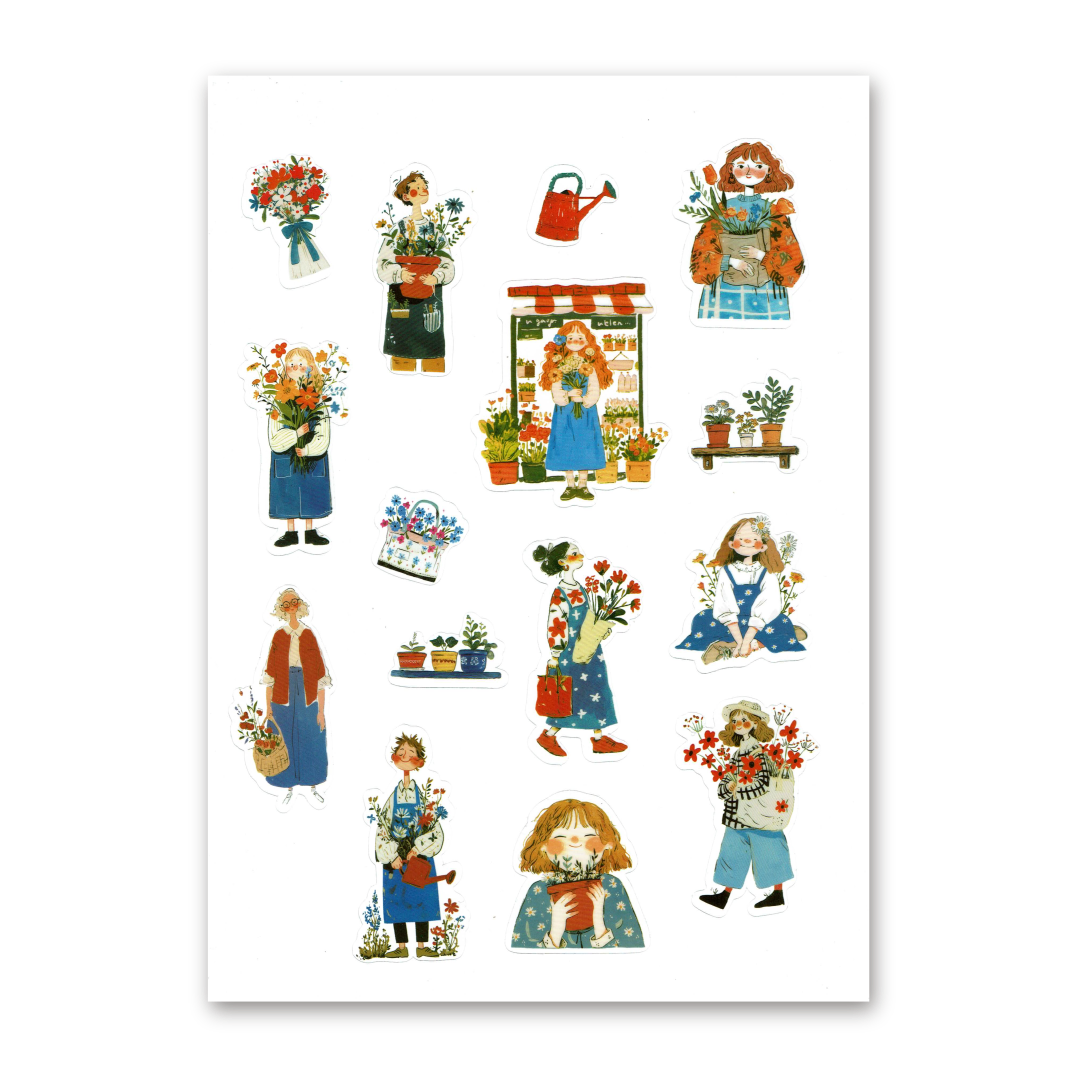 15 Sticker Bag, Color Life, Accompanying Plants