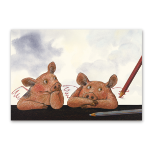 Postcard Schwein gehabt, Kathrin Schärer