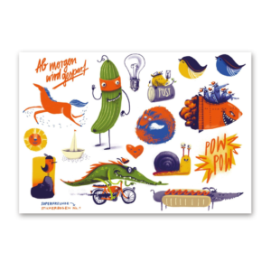 Stickersheet Supergurke, Superfreunde
