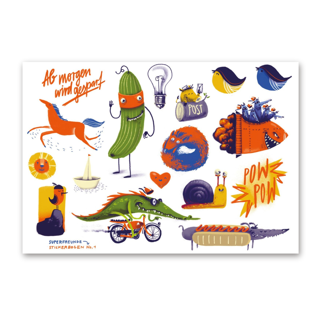 Stickersheet Supergurke, Superfreunde