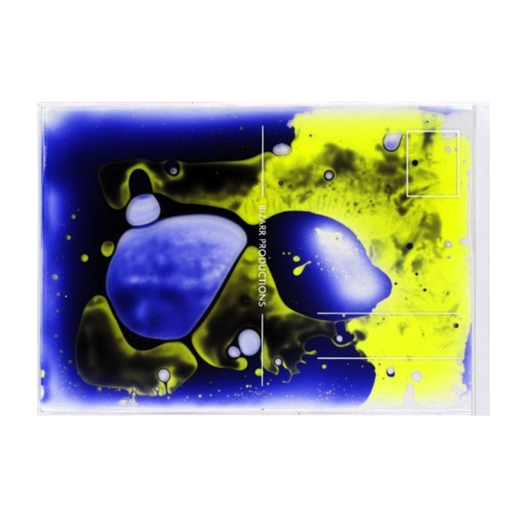 Postcard LAVAcard Blue-Yellow, Bizarr