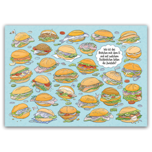 Postcard Wo ist das Brötchen mit dem Ei, Charis Bartsch