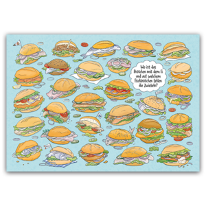 Postcard Wo ist das Brötchen mit dem Ei, Charis Bartsch