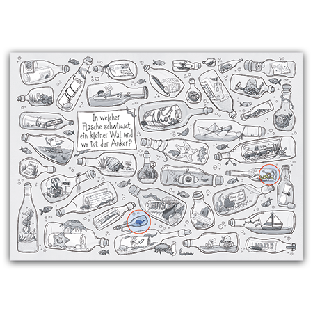 Postcard In welcher Flasche schwimmt ein Wal, Charis Bartsch