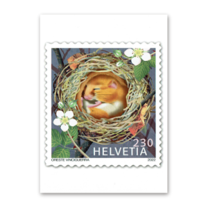 Postcard Animals on Swiss Postage Stamps