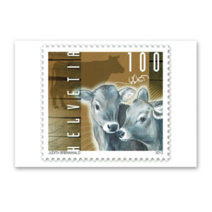 Postcard Animals on Swiss Postage Stamps
