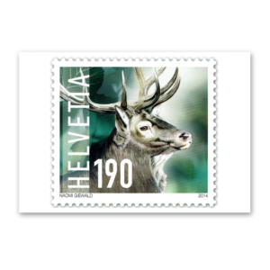 Postcard Animals on Swiss Postage Stamps