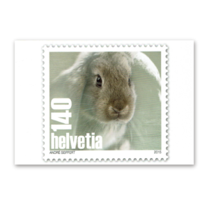 Postcard Animals on Swiss Postage Stamps