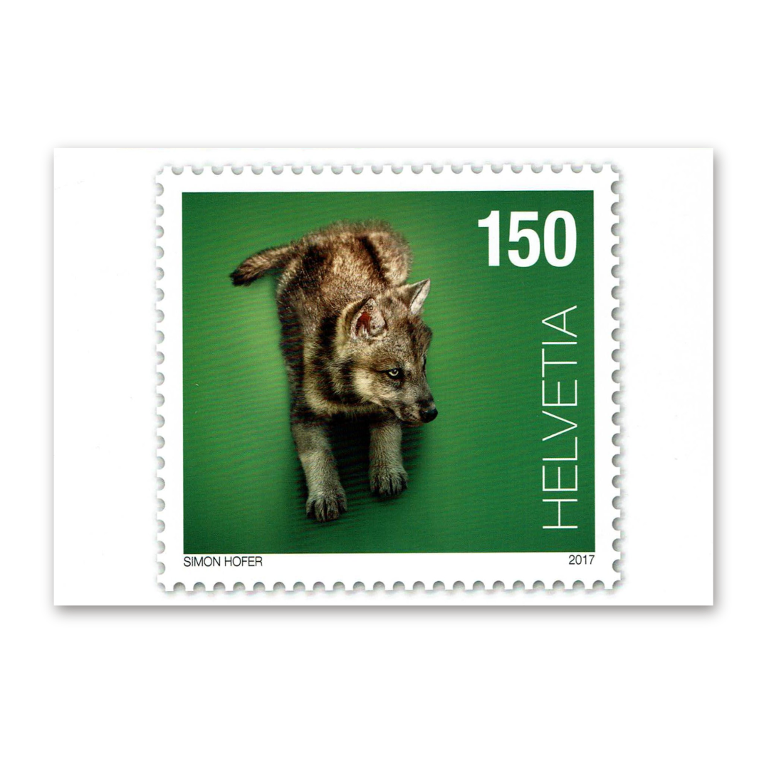 Postcard Animals on Swiss Postage Stamps