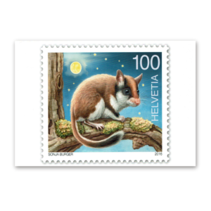 Postcard Animals on Swiss Postage Stamps