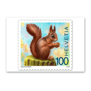 Postcard Animals on Swiss Postage Stamps