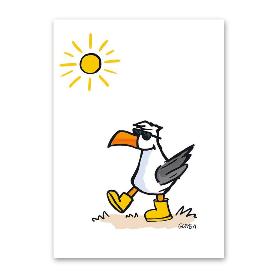 Postcard Sonnenmöwe, Gernot Gunga