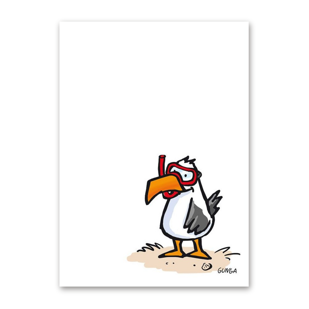 Postcard Schnorchelmöwe, Gernot Gunga