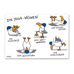 Postcard Yoga-Möwen, Gernot Gunga
