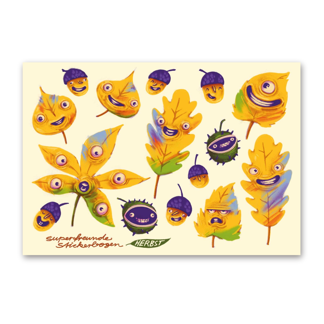 Waterproof Stickersheet Herbst, Superfreunde