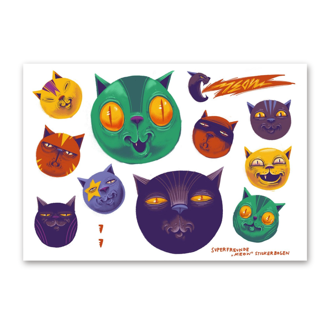 Waterproof Stickersheet MEOW, Superfreunde