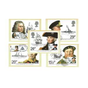 Set of 5 Maxicards, 1982 Royal Mail PHQ Cards No. 60 "Maritime Heritage" 