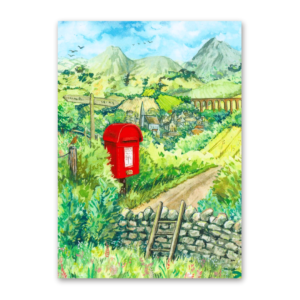 Postcard Countryside Postbox, MogCherie