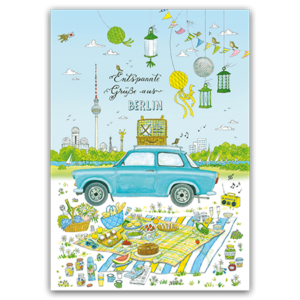 Postcard Entspannte Grüße aus Berlin, Jiska de Waard