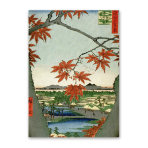 Postcard Maples at Mama, Utagawa Hiroshige