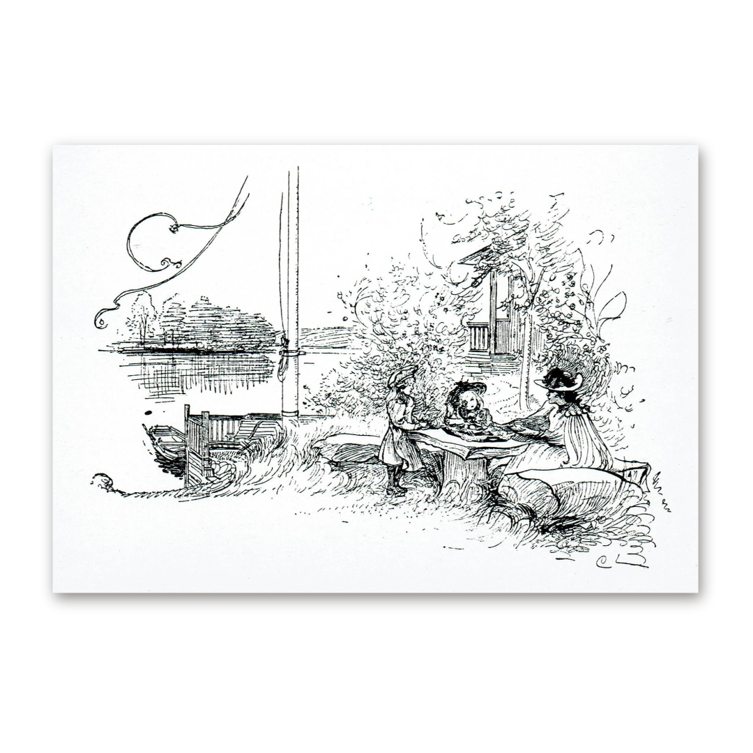 Postcard At the Water's Edge, Carl Larsson 1993
