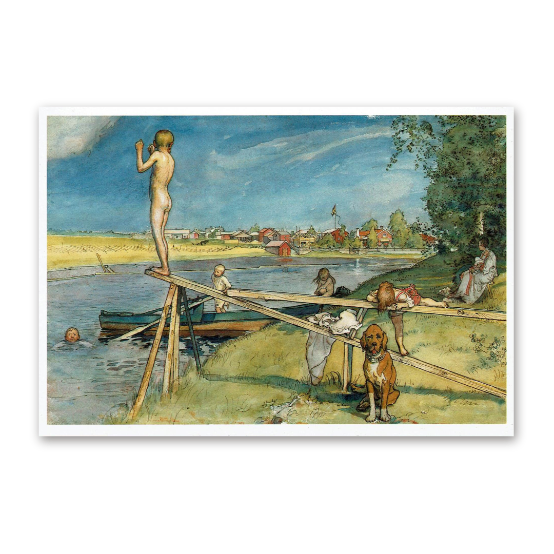 Postcard A Good Spot for Bathing, Carl Larsson 1993