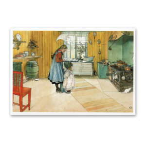 Postcard The Kitchen, Carl Larsson 1993