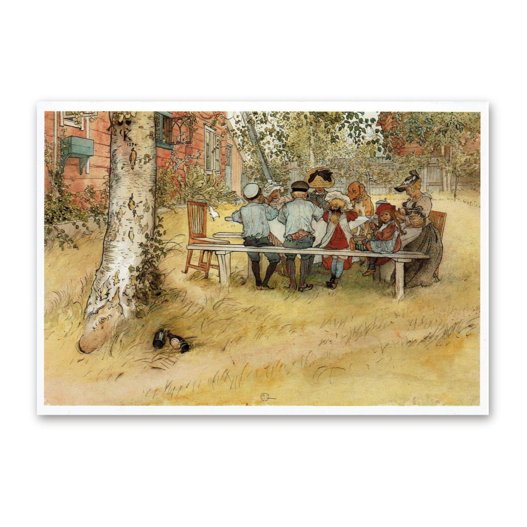 Postcard Breakfast under the Great Birch, Carl Larsson 1993