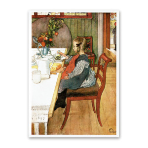 Postcard Late Riser at Breakfast, Carl Larsson 1993