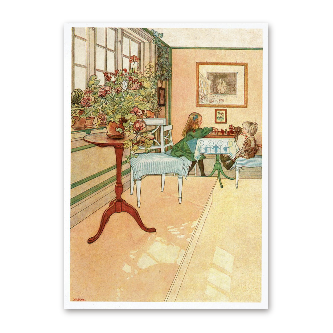 Postcard Chess Game, Carl Larsson 1993