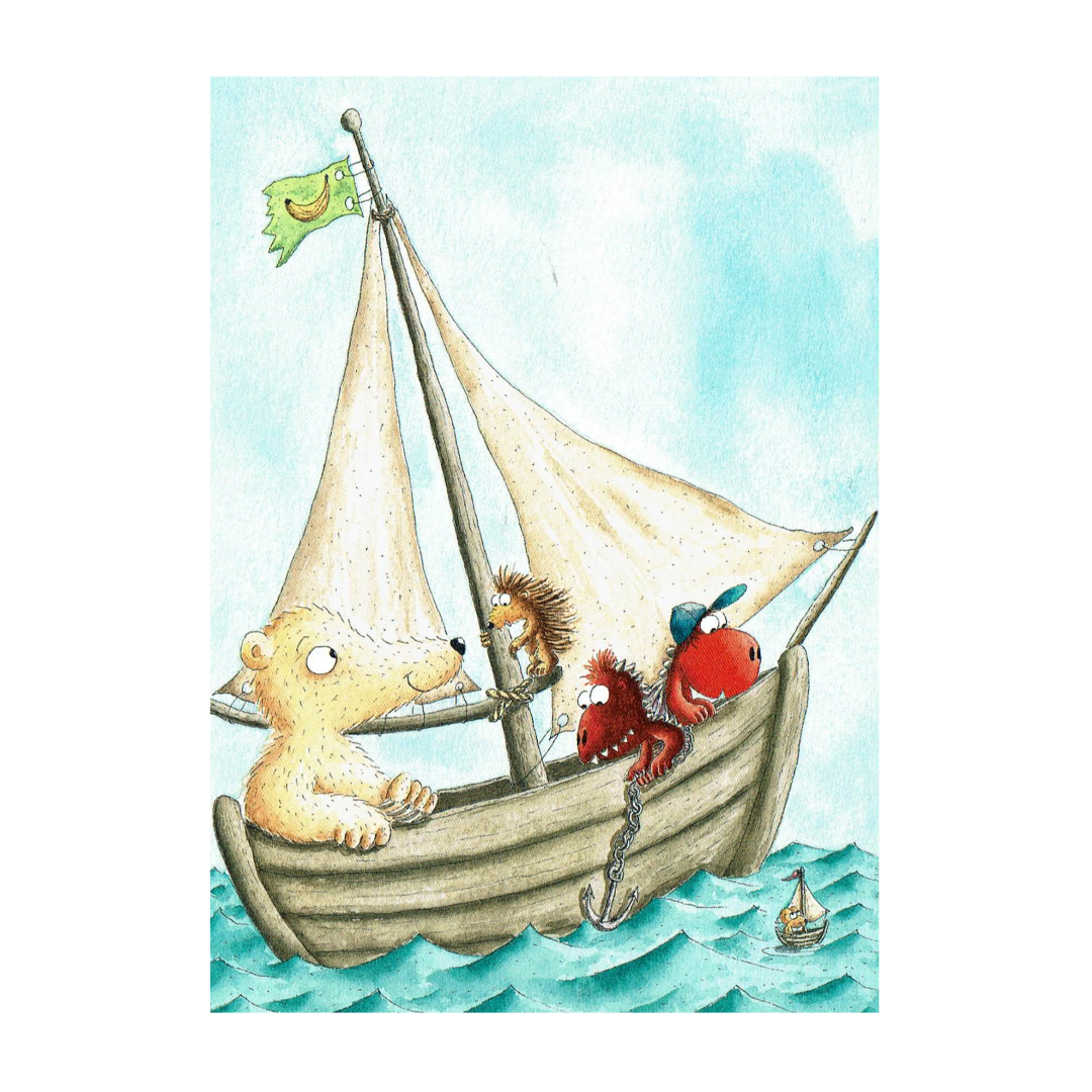 Postcard Der kleine Drache Kokosnuss, Ingo Siegner