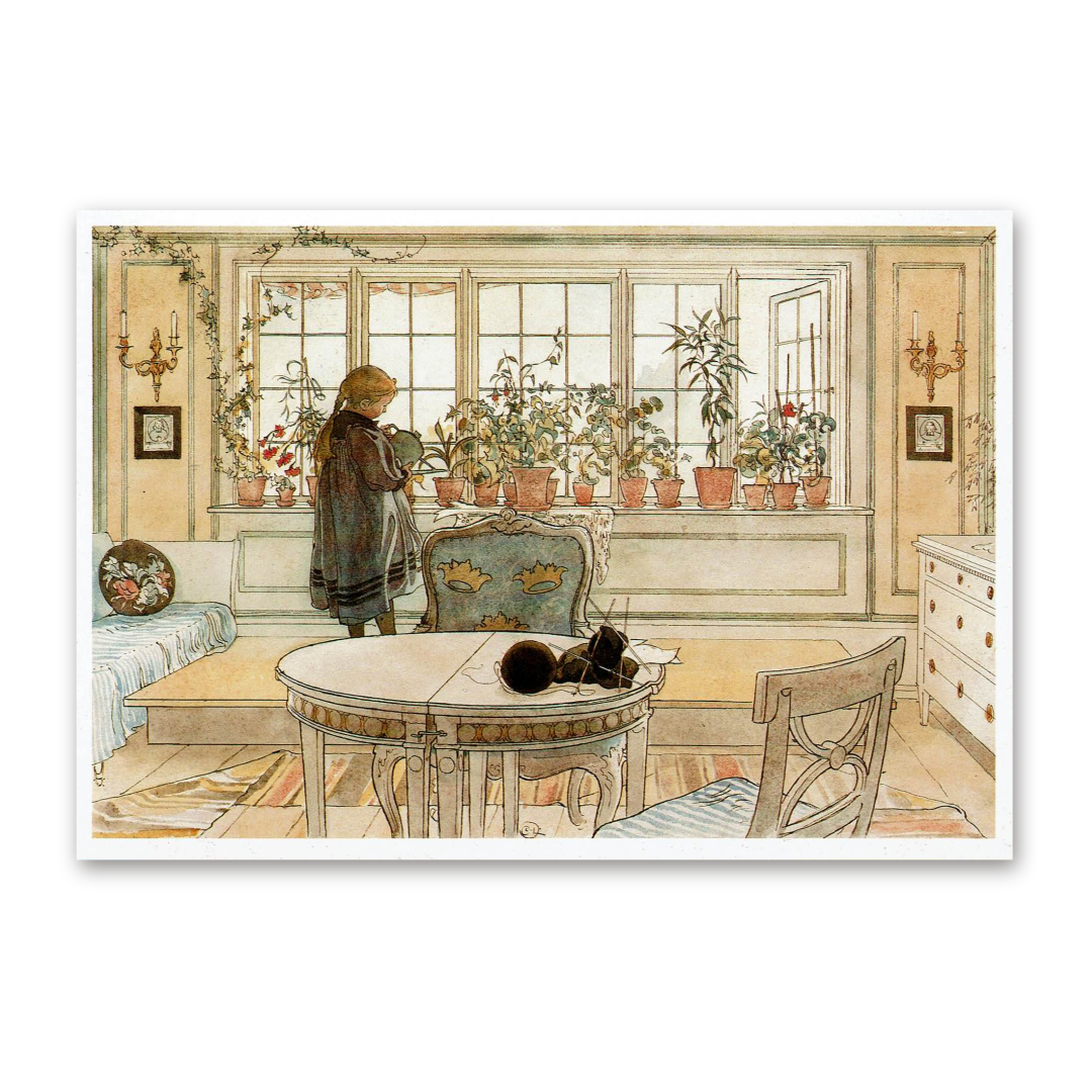 Postcard Window with Flowers, Carl Larsson 1993