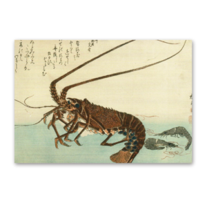 Postcard Crayfish and Two Shrimps, Utagawa Hiroshige