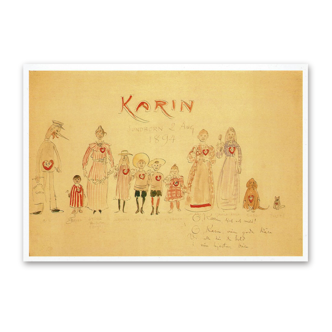 Postcard Celebrating Karin's Name Day, Carl Larsson 1993
