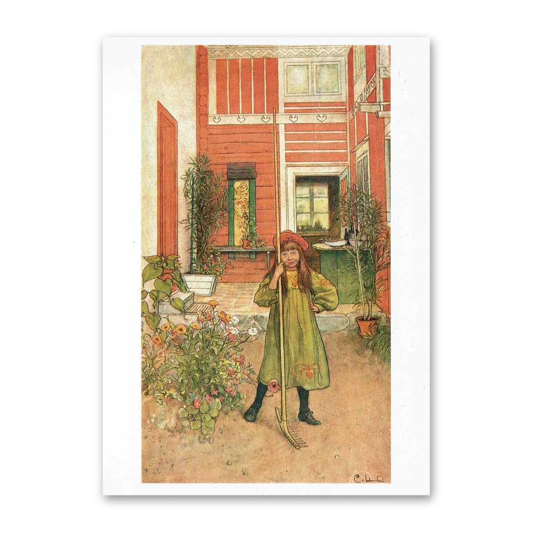 Postcard Raking, Carl Larsson 1993