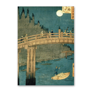 Postcard Kyoto Bridge by Moonlight, Utagawa Hiroshige