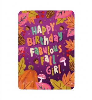 Postcard Fabulous Fall Girl, Aniet Illustration