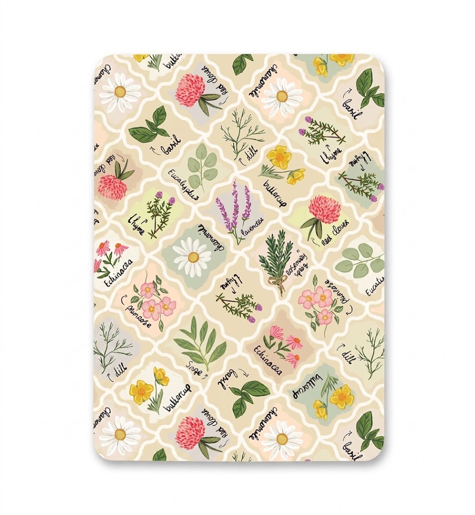 Postcard Herbs and Flowers, Aniet Illustration