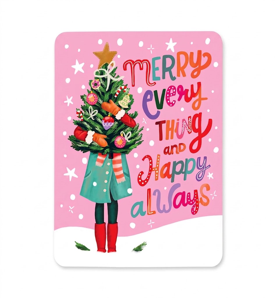 Postcard Merry Everything, Aniet Illustration