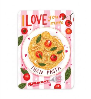 Postcard Love You More Than Pasta, Aniet Illustration