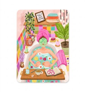 Postcard Relax, Soak and Unwind, Aniet Illustration