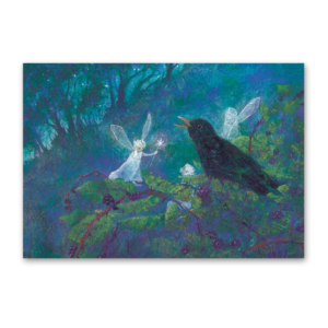 Postkarte Amsel und Elfe, Daniela Drescher