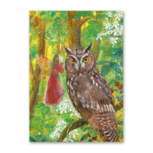 Postkarte Elfe und Eule, Daniela Drescher