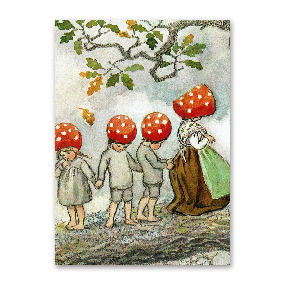 Postcard Die Wichtelkinder, Elsa Beskow