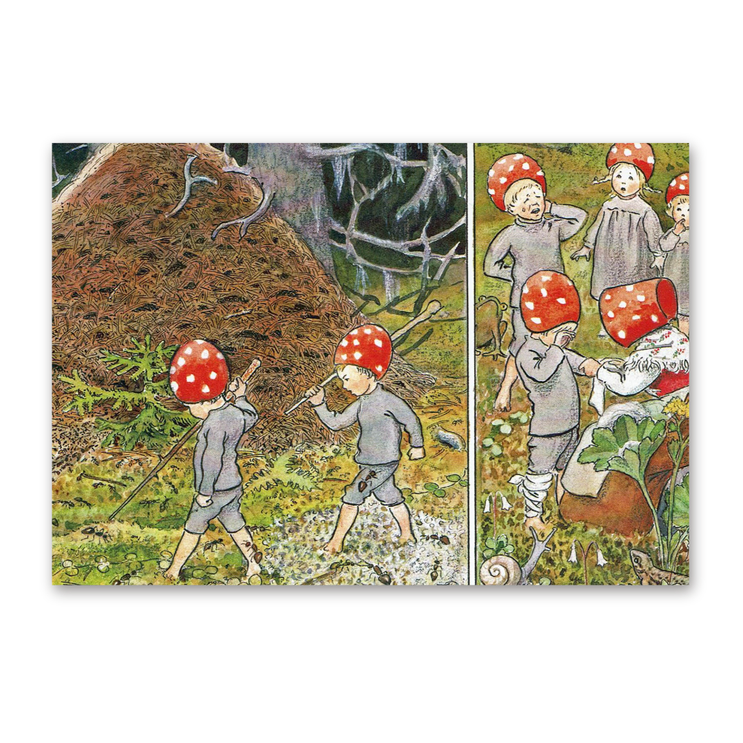 Postcard Die Wichtelkinder, Elsa Beskow