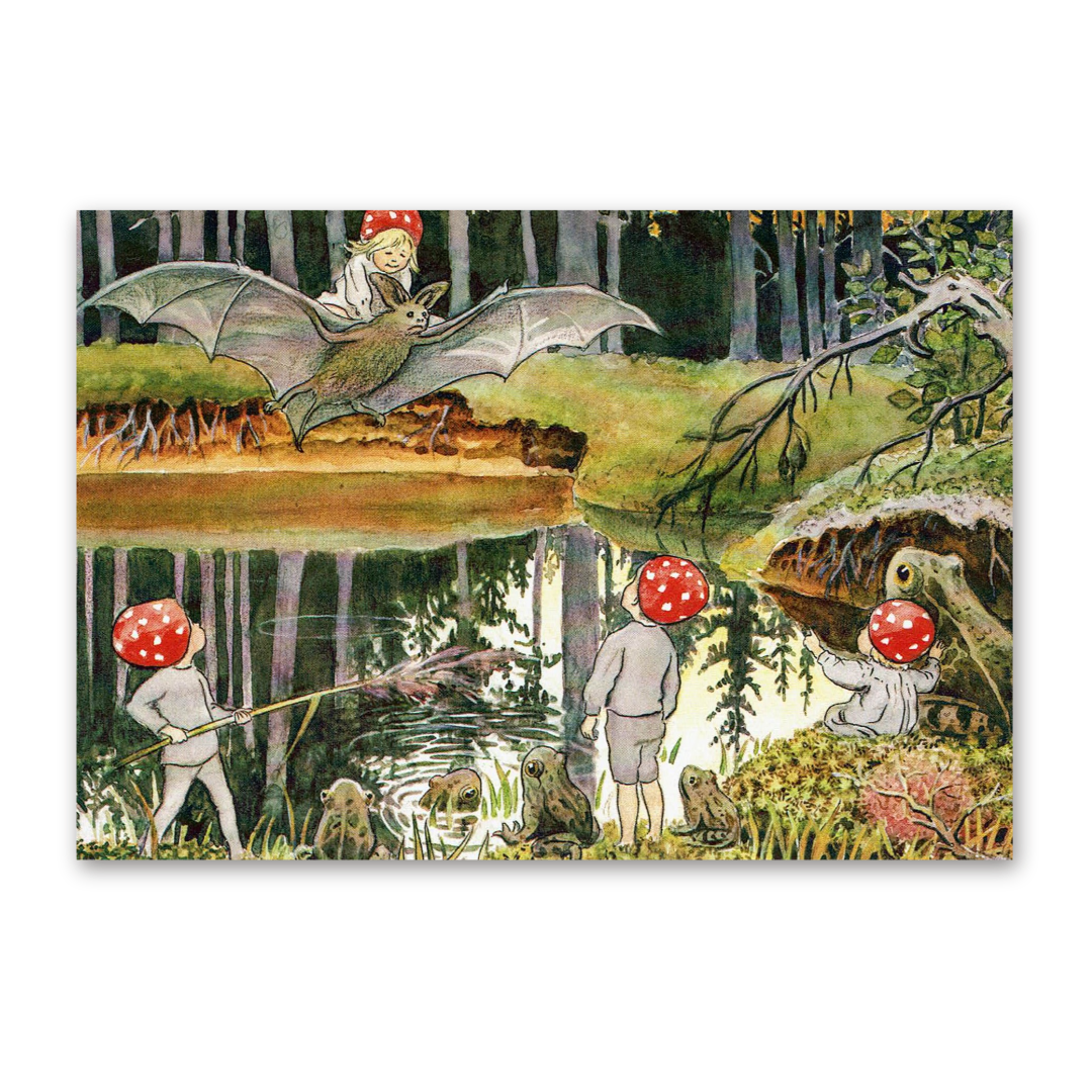 Postcard Die Wichtelkinder, Elsa Beskow