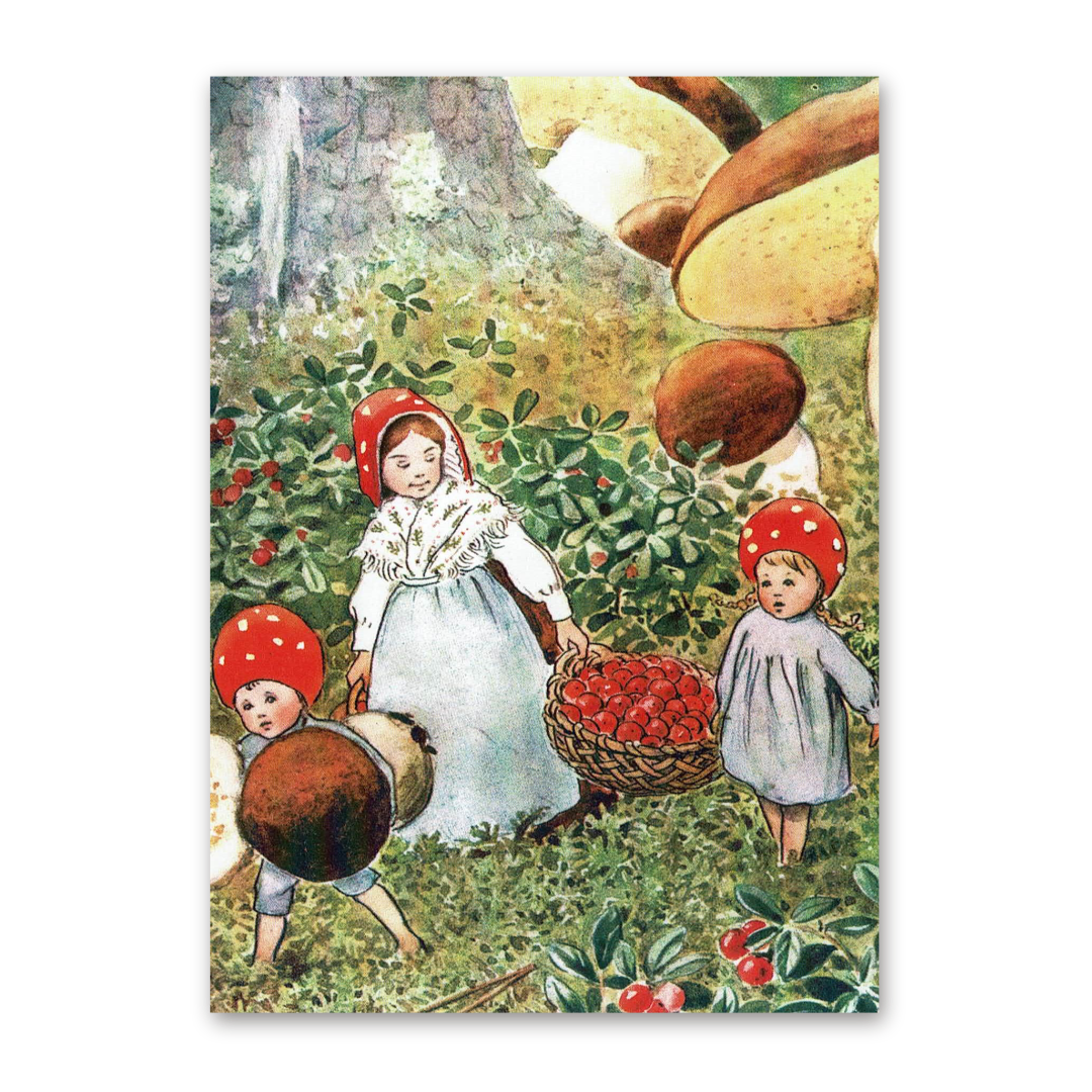 Postcard Die Wichtelkinder, Elsa Beskow
