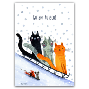 Postcard Guten Rutsch, Terry Runyan