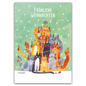 Postcard Fröhliche Weihnachten, Terry Runyan