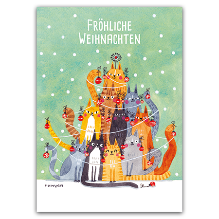 Postcard Fröhliche Weihnachten, Terry Runyan